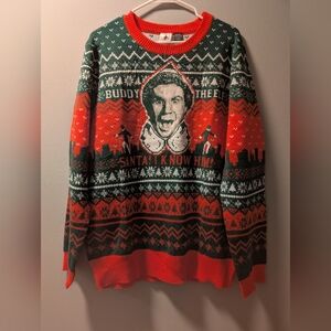 Buddy The Elf Ugly Christmas Sweater Graphic Intarsia Size XL